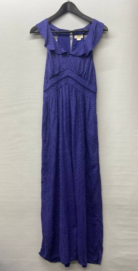 Maeve By Anthropologie Dotted Sleeveless Jumpsuit Blue Size: 8