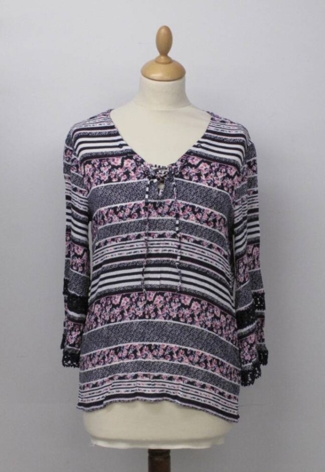 Tommy Hilfiger Top Pink & Purple Size: S
