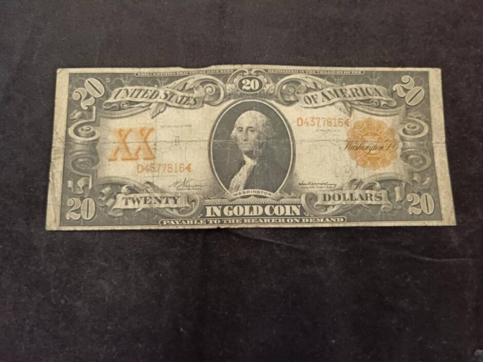 1906 United States Large Size Twenty Dollar In Gold Coin Note