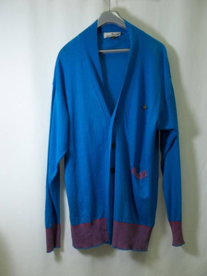 Vivienne Westwood Cardigan - Cotton Mixed Turquoise Blue Size: M