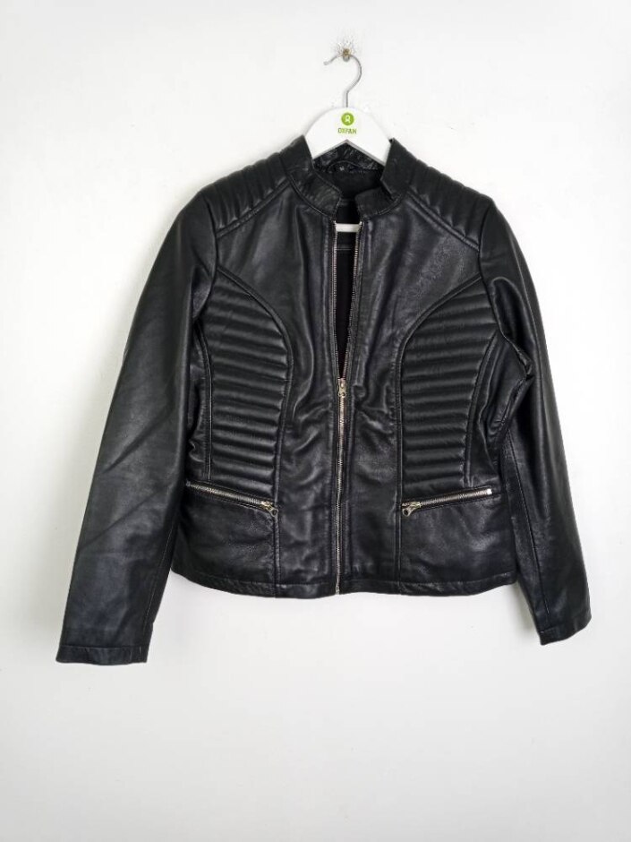Real Leather Women's Leather Jacket Black Size: M