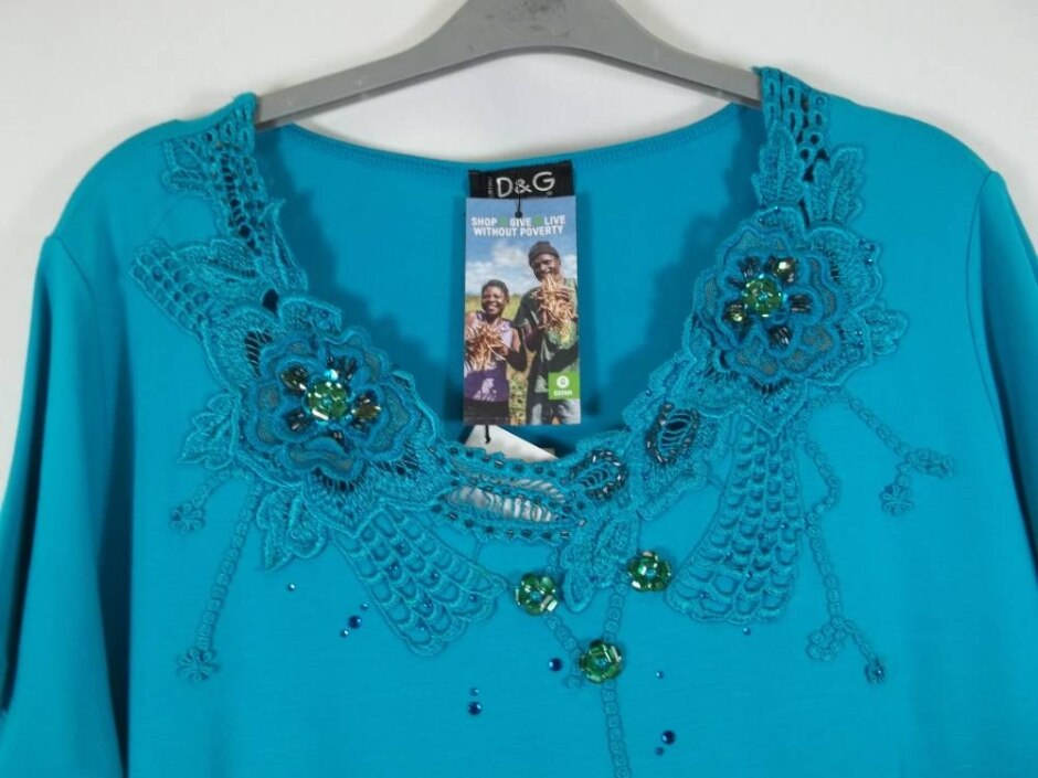 D & G Spa T -shirt Turquoise Blue Size: S