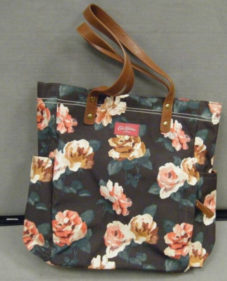Cath Kidston Floral Design Tote Bag With Leather Straps