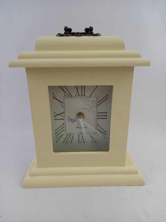 Sophia Mantel Wooden Framed Clock In Cream - Roman Numerals Battery Operated Untested Used