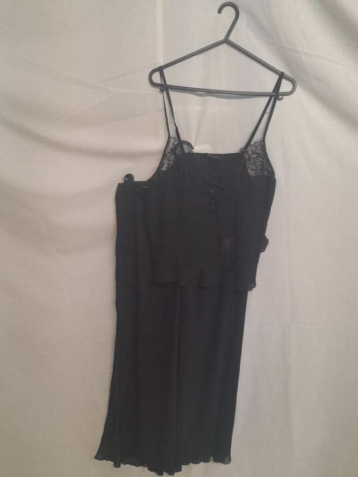 Noir By Hunkemoller Plisse Pyjama Set Black Size: M