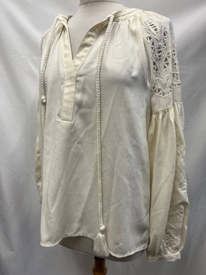 Next Boho Cut Out Praire Blouse Cream Size: 8