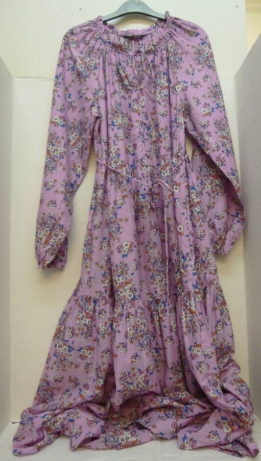 M&s Long Sleeved Summer Dress Pink Mix Size: 10