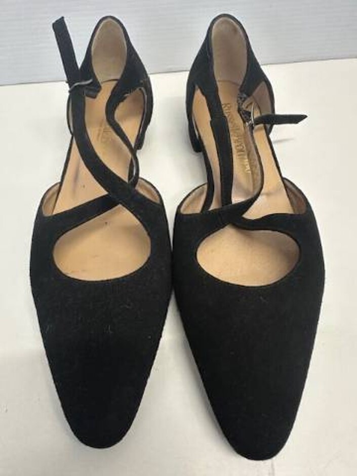 Russell & Bromley 'xpresso' Black Suede Crossover Flat Size 38 Uk 5