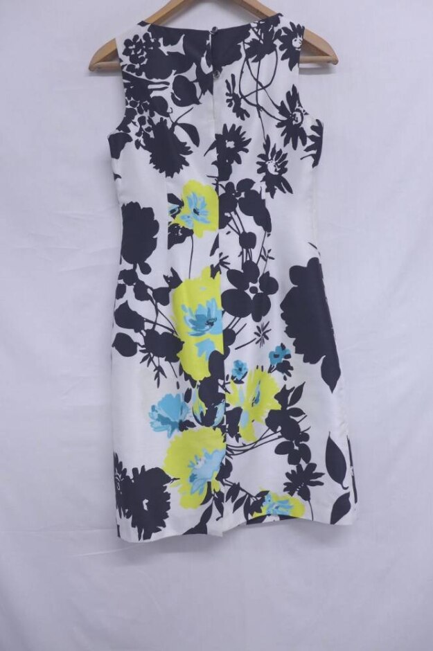 Monsoon Floral Sequin Shift Dress Yellow & White Size: 10