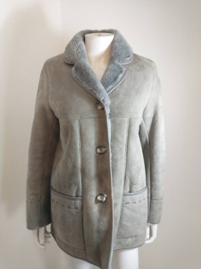 Woolea Vintage Lambskin Jacket Grey Size: 36