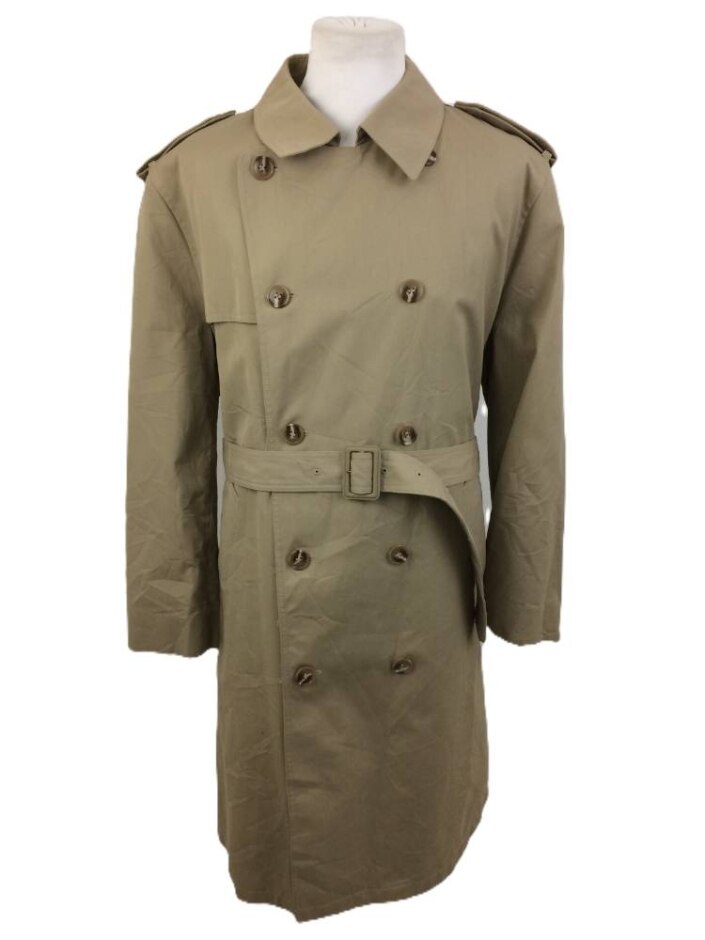 Misty Harbor Trench Coat Lapel Shoulders Pockets Long Beige Size: Xxxl