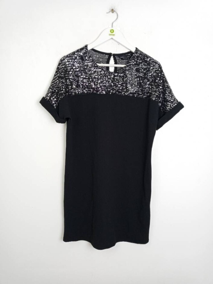 Dorothy Perkins Sparkly Evening Dress Black Size: 10