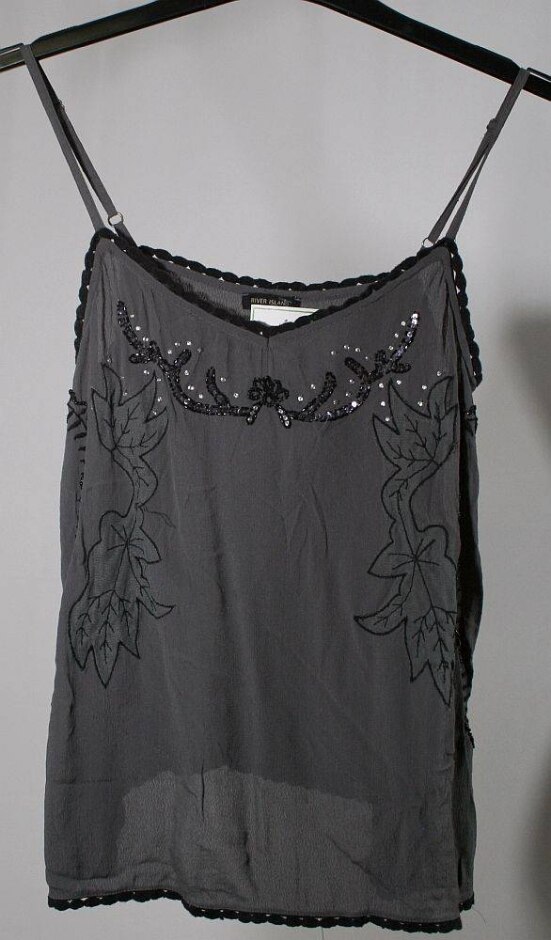 River Island Sequinned Camisole Grey Size: 6