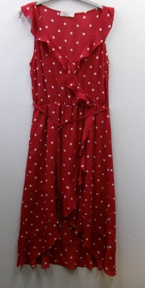 Oasis Dress Red Polka-dot Size: 10