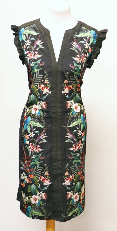 Oasis Floral Dress Green Size: Xs