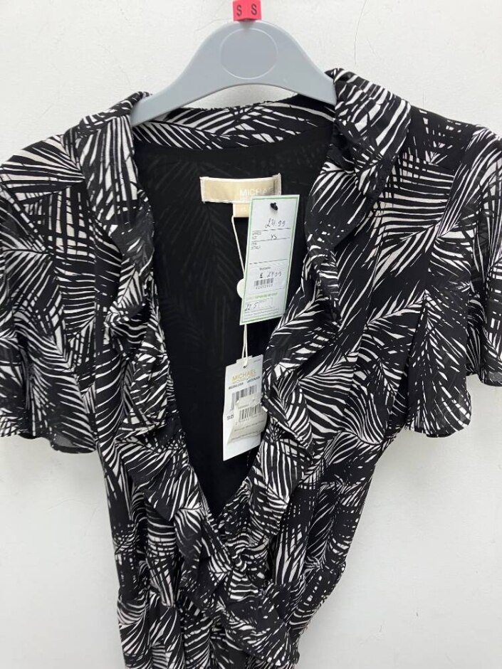 Michael Kors Women's Wrap Evening Dress Black And White Size: Xs