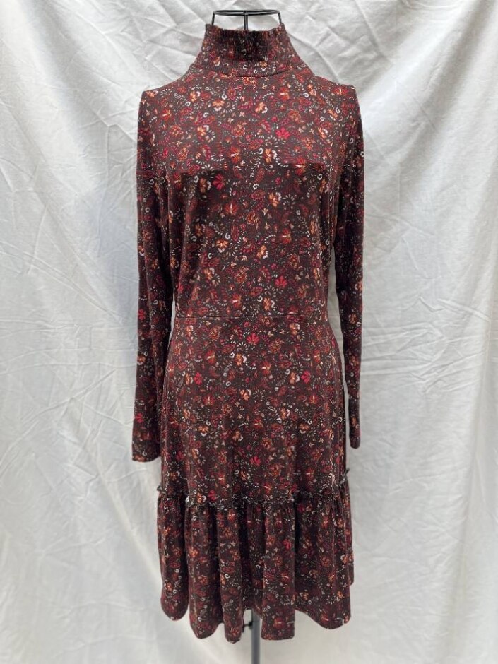 Warehouse Floral Collared Dress Brown Size: 12