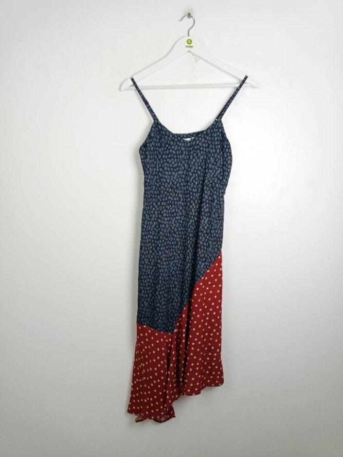 Fresha Patterned Dress Black/burgundy Size: S