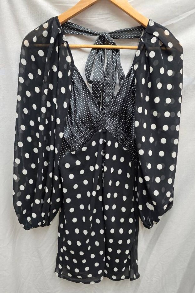 Asos Polka Dot Dress Black & White Size: 10