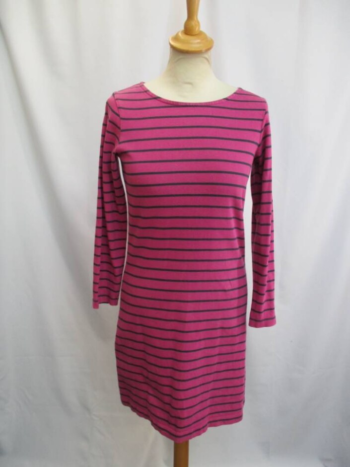 Jack Wills T-shirt Tunic Dress Pink & Navy Size: 8