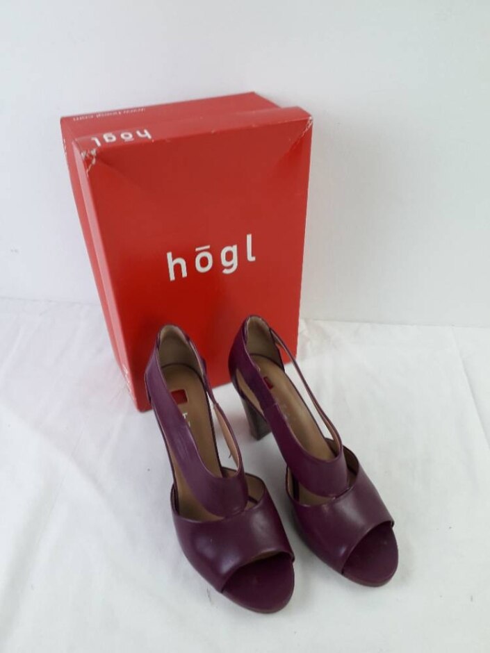 Hogl Women's Leather Upper Peep Toe Pumps Colour: Purple Size: Uk 5.5