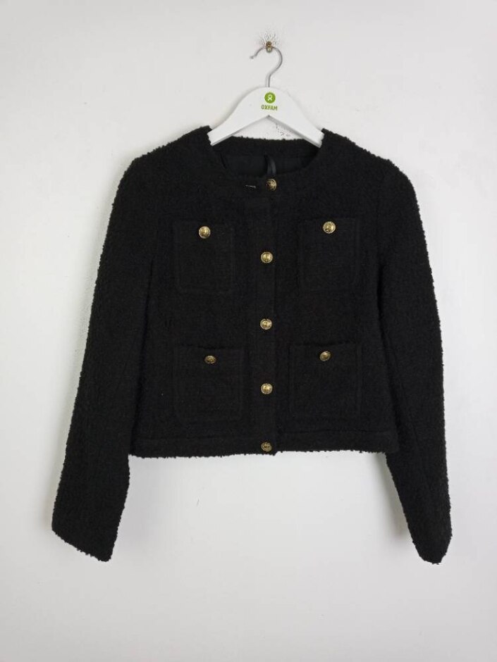 M&s Women's Textured Jacket Nwot Black Size: 8