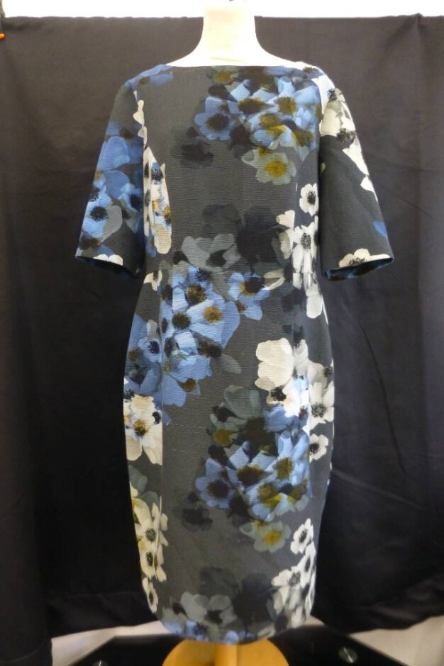 Fenn Wright Manson  Floral Print Long Dress Grey Size: 16
