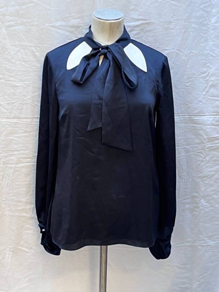 Keepsake Pussybow Blouse Blue Size: S