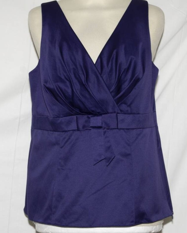 Monsoon Polyester/cotton Top Purple Size: 14