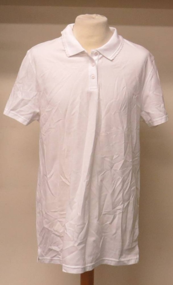 M&s Marks & Spencer Short-sleeved Polo Shirt White Size: L
