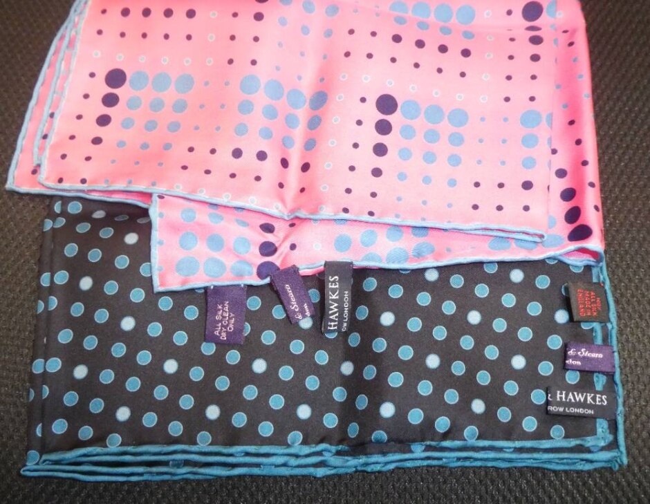 Gieves & Hawkes 100% Silk Handkerchief Set – 2 Pieces