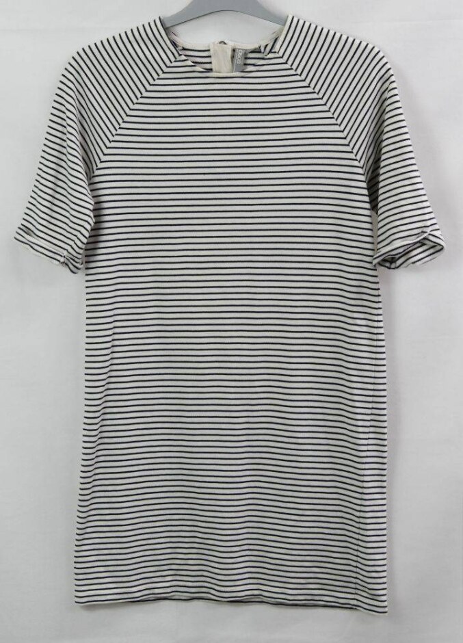 Asos Striped Short Sleeve Dress. White Size: 4