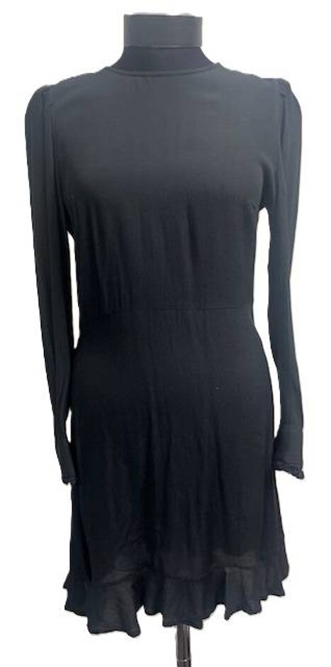 M&s Marks & Spencer Long Sleeve Dress Black Size: 8