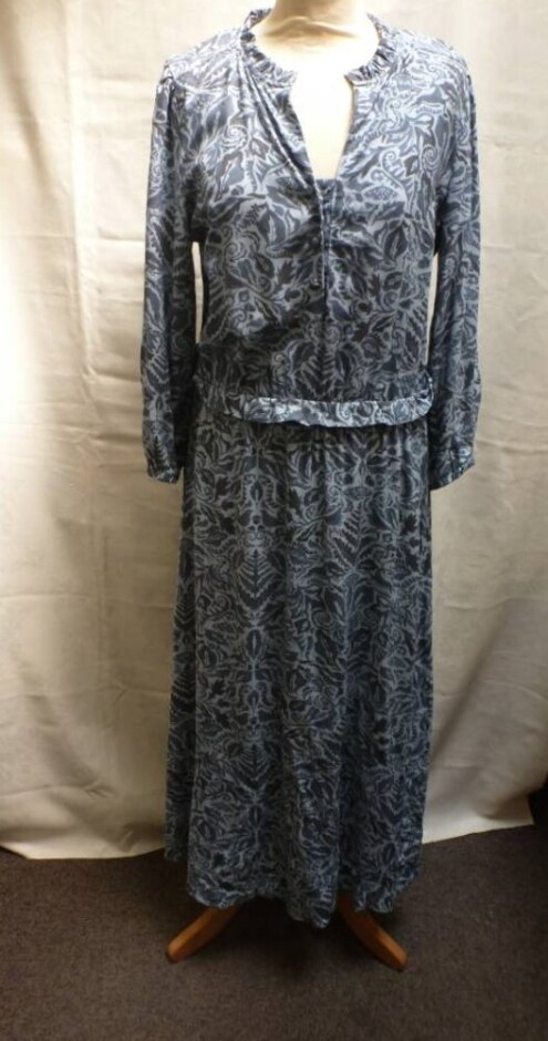 Joules Viscose Midi Dress Blue Green Size: 12