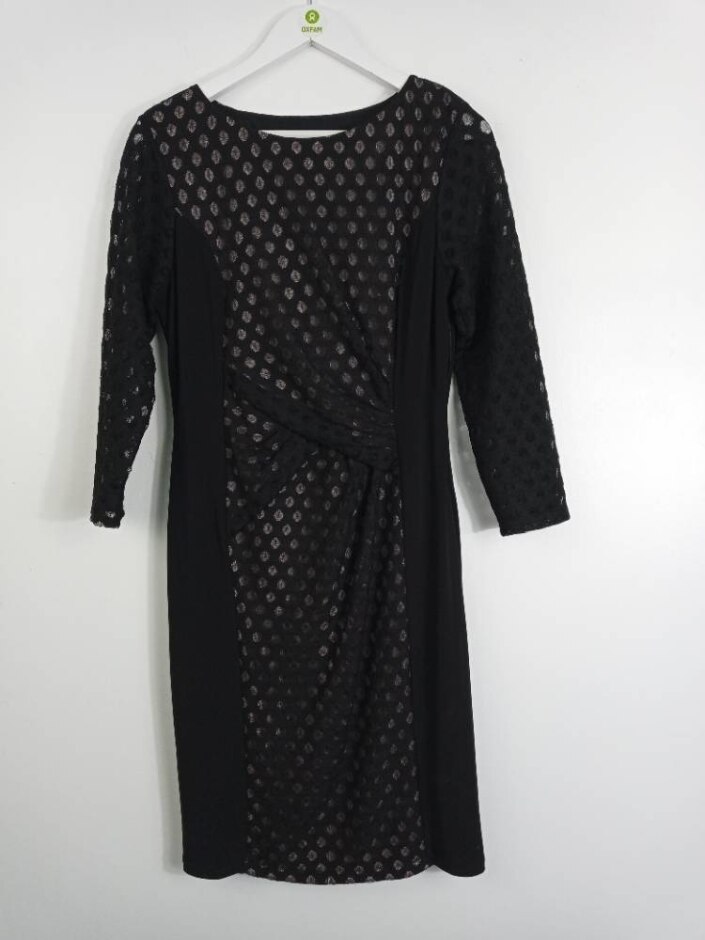 Phase Eight  Ladies Mesh Straight Fit Casual Dress Black Size: 14