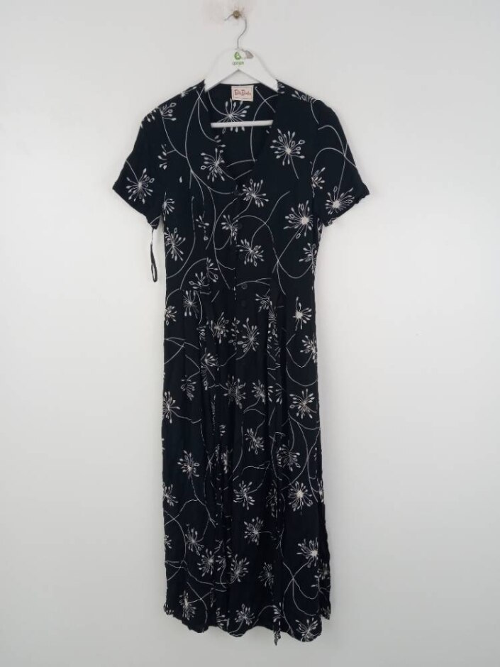 Betty Barclay 100%viscose  Women's Floral Midaxi Dress Black Mix Size: 10
