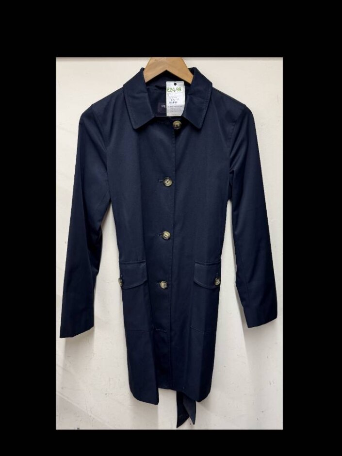 M&s Marks & Spencer Trench Coat, Navy. Navy Size: 6