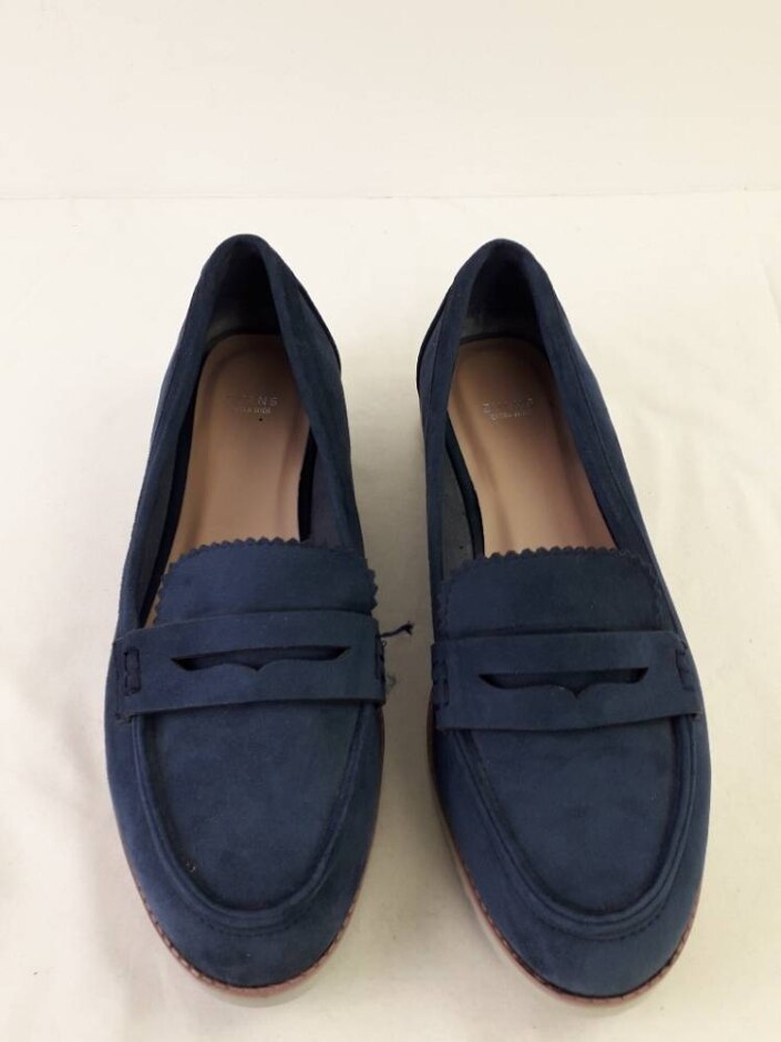Evans Women's Extra Wide Fit Loafers Colour: Blue Size: Uk 10