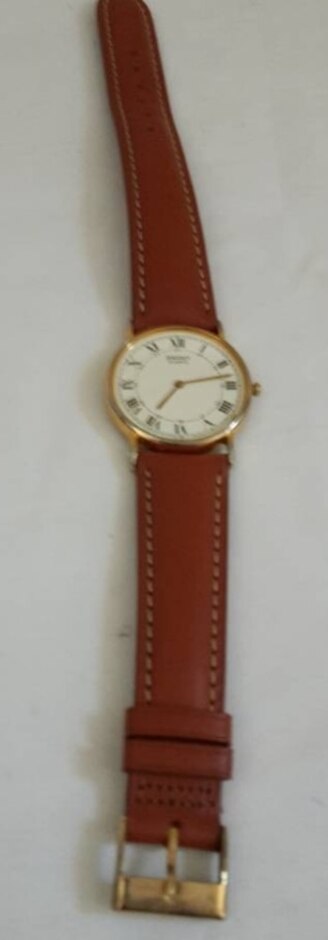Gents Seiko Quartz  Dress Watch With Tan Leather Strap And Roman Numerals  Watch
