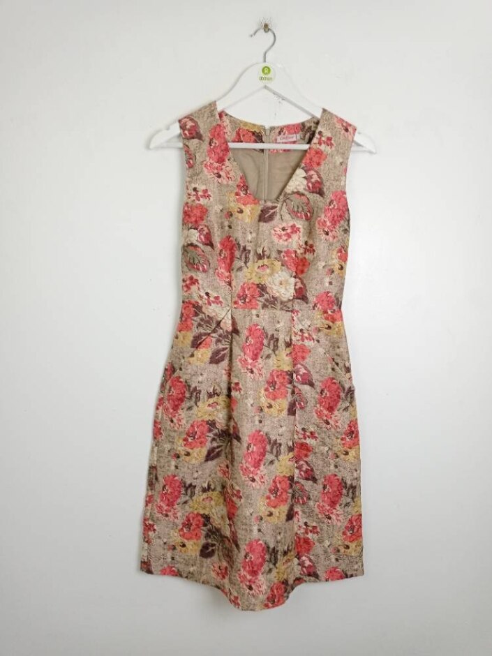 Cath Kidston Women's Sleeveless Dress Green Red Size: 6
