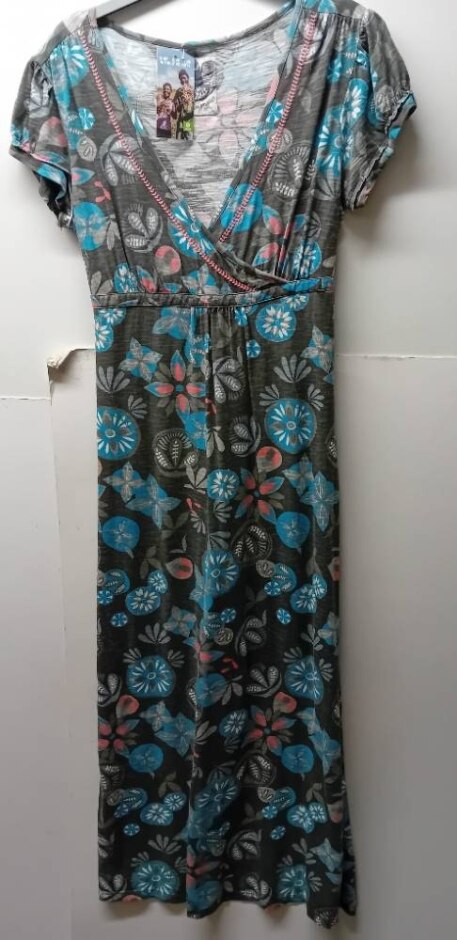 Mantaray Floral Dress Grey Size: 10