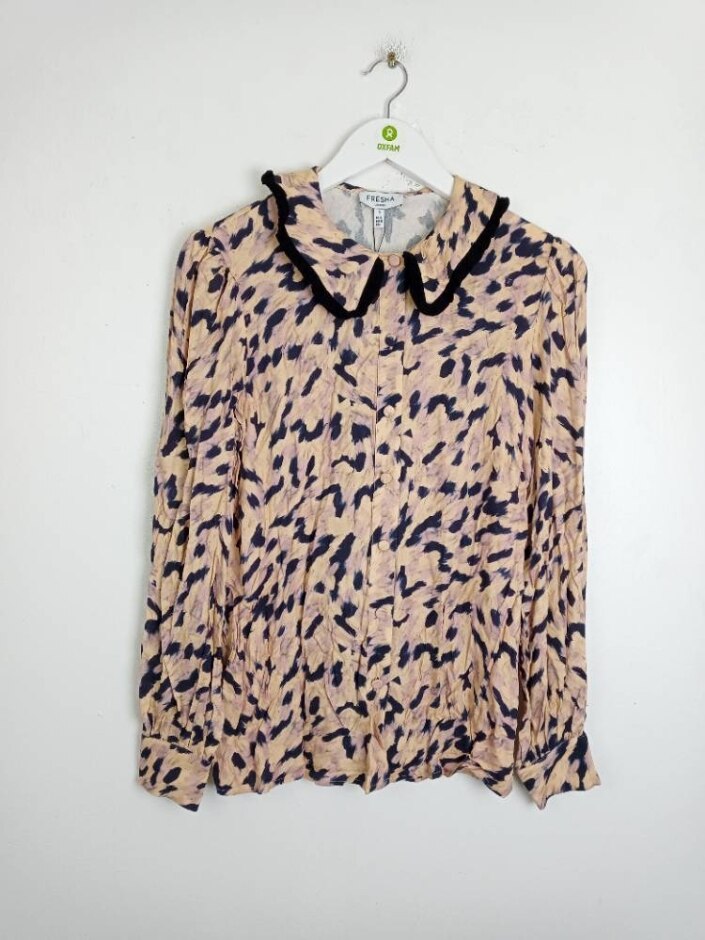 Fresha Peter Pan Collar Blouse Beige Size: S