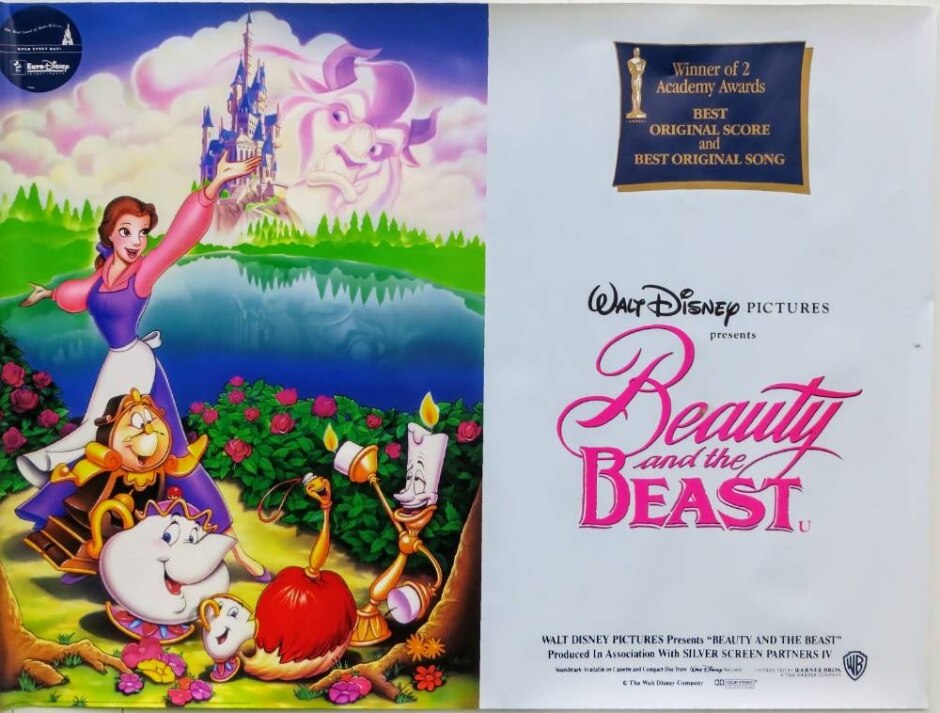 Beauty And The Beast (1991) - Disney - Original Quad Poster - *rolled Not Folded Ex-shop New Stock*