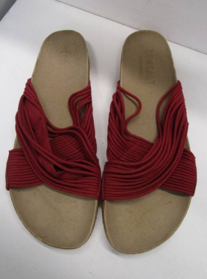 Seasalt Cornwall Red Flat Slider Sandals Size 8