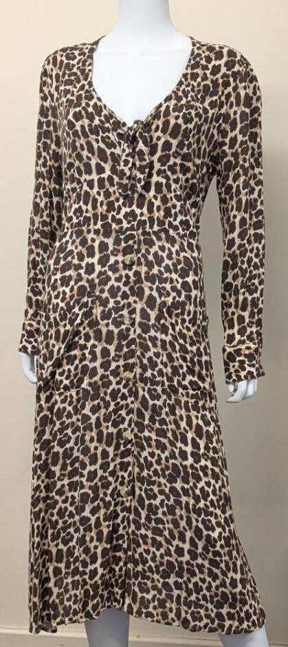 Next  Animal Print Midi Dress Brown Size: 12