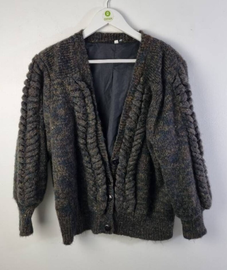 Unbranded Cable Knit Cardigan Brown Size: L