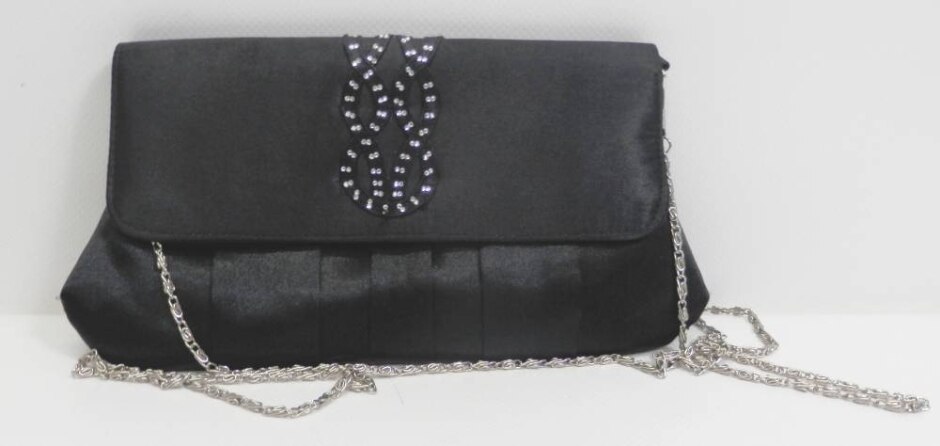 As New Cellini Black Satin Evening Bag