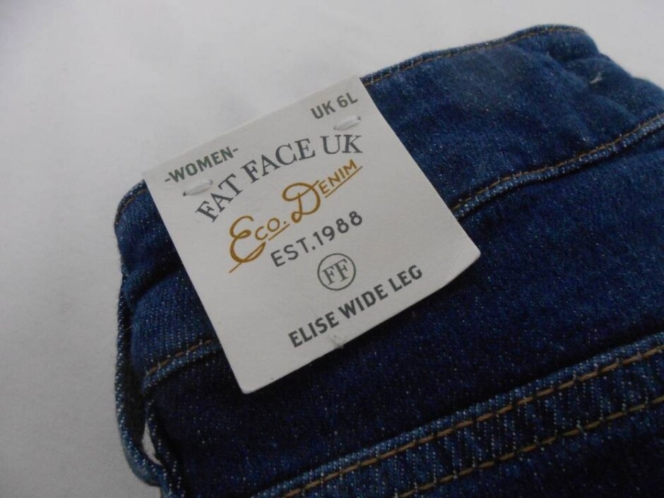Bnwt. Fat Face- Elise Wide Leg Eco Denim Recycled Materials Blue Size: 6