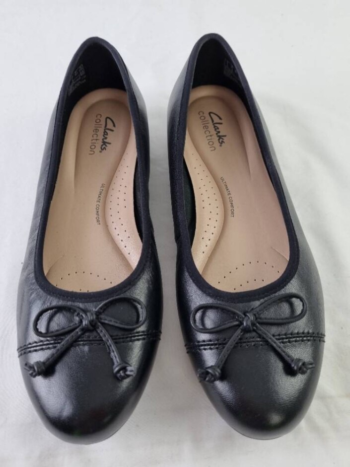 Clarks Ultimate Comfort Ballet Flat Shoes Black Size Uk 6