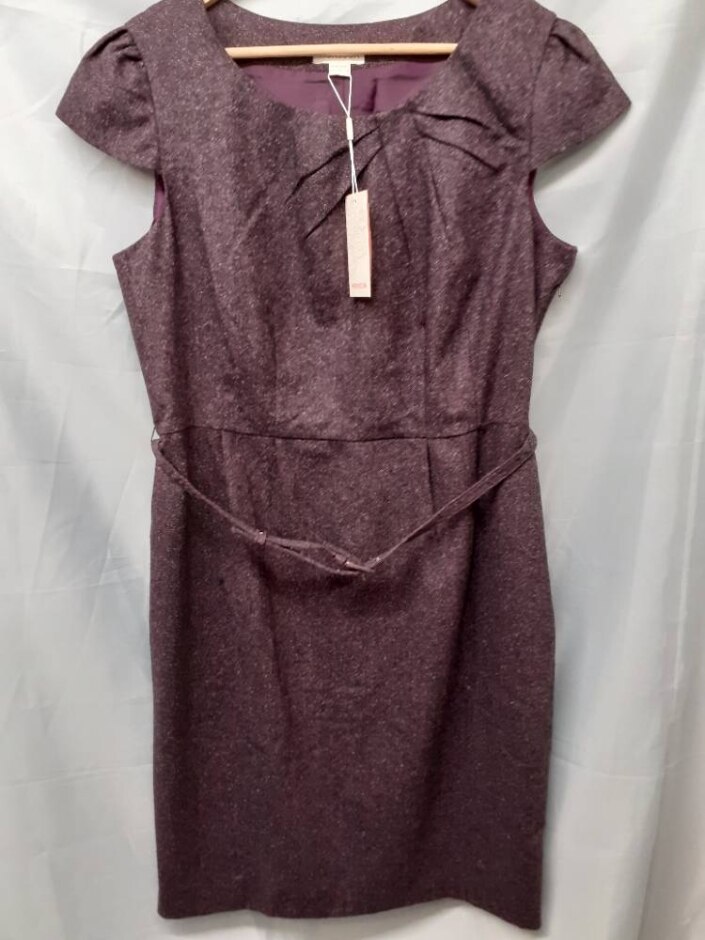Monsoon Work Dress Plum Size: 18